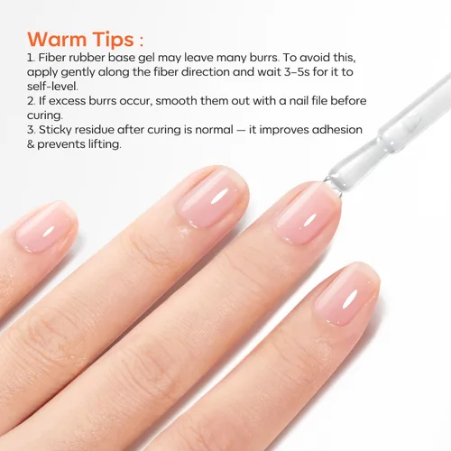 Miniatura 4 de modelones Gel base de goma de fibra para uñas, 0.5 fl oz (0.5 fl oz), base de goma de vidrio transparente, esmalte de gel, fortalecedor de uñas