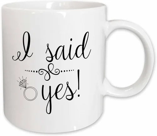 Miniatura 12 de 3dRose Taza de café, tamaño – 15 oz – I Said Yes Engagement Ring s Photos – Boda – divertido regalo de taza de café