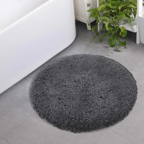 Miniatura 11 de Seavish Alfombra de baño de contorno beige de lujo, alfombras de baño peludas de 19.6 x 19.6 pulgadas, antideslizante, eficiente, absorbente