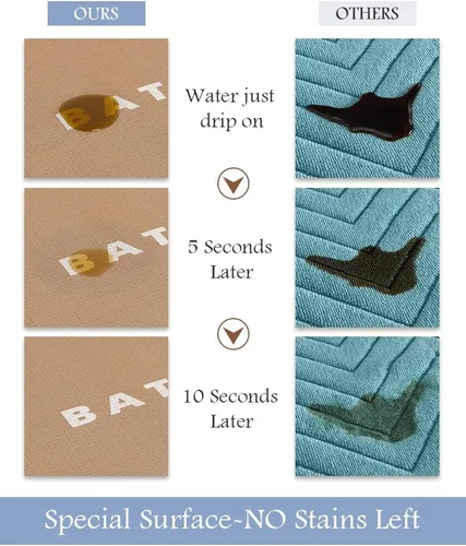 Miniatura 2 de MontVoo - Tapete de baño antideslizante, súper absorbente, resistente a las manchas, de secado rápido, delgado, para baño, suelo, bañera, tocador