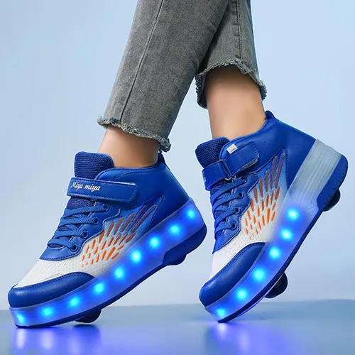 Miniatura 6 de Tenis con ruedas para niños y niñas, tenis deportivos recargables con luz LED para principiantes, el mejor regalo