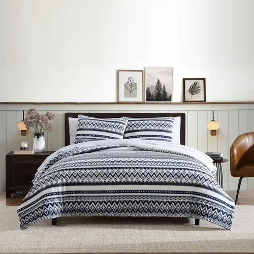 Miniatura 18 de Eddie Bauer - Juego de edredón Queen, ropa de cama reversible a cuadros, elegante y cálida decoración del hogar (gris normandía, Queen)