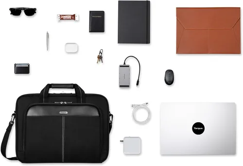 Miniatura 9 de Targus Classic Slim Laptop Bag - Ergonomic Briefcase and Messenger Bag - Spacious Foam Padded for Laptops and Under Negro