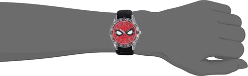 Miniatura 2 de Marvel Boy 's' Spider-Man 'plástico y nylon de cuarzo reloj Casual, Color Negro (Modelo wma000187)
