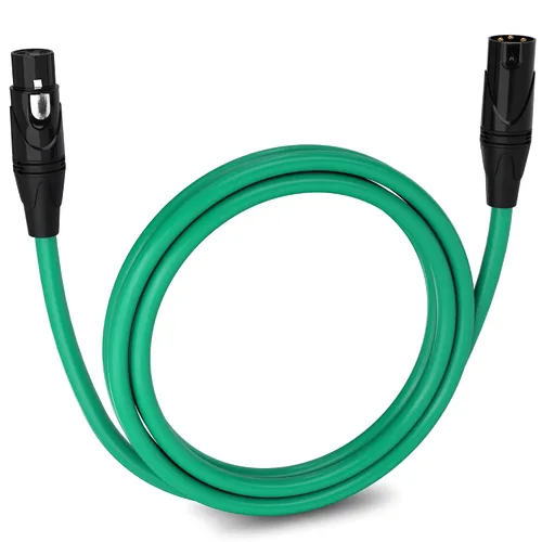 Miniatura 64 de LyxPro Cable de micrófono XLR hembra a macho de ángulo recto de 3 pines de 1.5 pies para altavoces amplificados, interfaz de audio, rendimiento