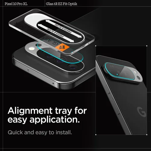 Miniatura 4 de Spigen Protector de pantalla y lente de cámara [Glas.tR EZ Fit Optik] diseñado para Pixel 10 Pro XL [compatible con carcasas] - 2
