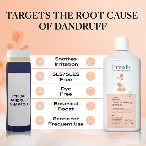 Miniatura 8 de Kamedis Champú anticaspa para cuero cabelludo sensible y dermatitis seborreica, libre de crueldad, sin parabenos, 6.7 oz