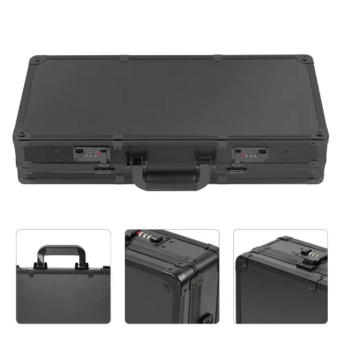 Miniatura 8 de TFCFL Estuche de peluquero profesional, kit de herramientas de peluquería negra, caja de herramientas portátil para estilista de viajes con Negro MM