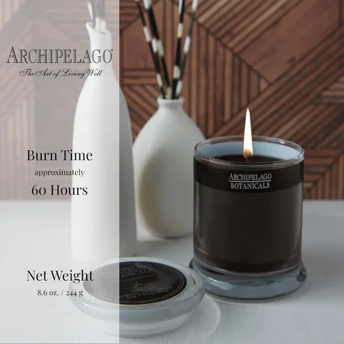 Miniatura 4 de Archipelago Botanicals Vela en Frasco de Vidrio Havana, Aroma de Bergamota, Flor de Tabaco y Ylang Ylang, Mechas de Vela Sin Plomo, Arde