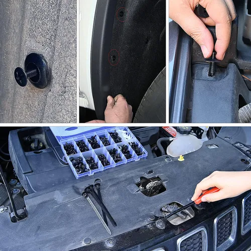 Miniatura 7 de GOOACC 380 piezas de plástico automotriz para automóvil, metal, remaches de nailon con removedor de sujetadores, panel de clip, surtido de clips