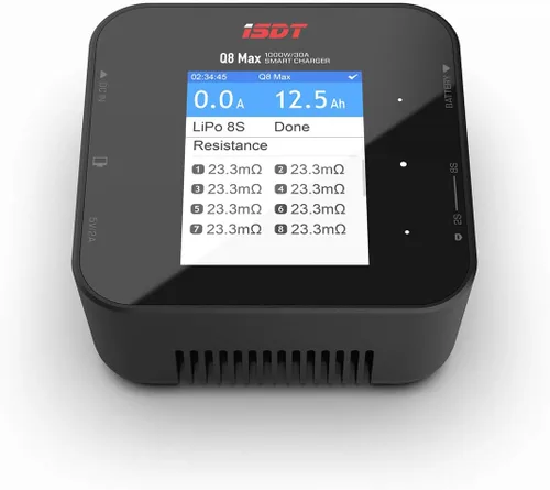 Miniatura 2 de ISDT Q8 MAX Battgo Lipo cargador de batería/descargador, cargador de equilibrio descargador 30A 1000W DC 2-8S pantalla LCD digital inteligente