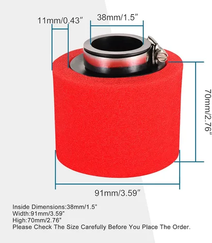 Miniatura 2 de GOOFIT Filtro de aire limpiador de 1.496 pulgadas de alto rendimiento de esponja de repuesto para XR50 CRF50 XR CRF 50 4 tiempos 50cc 70cc 90cc