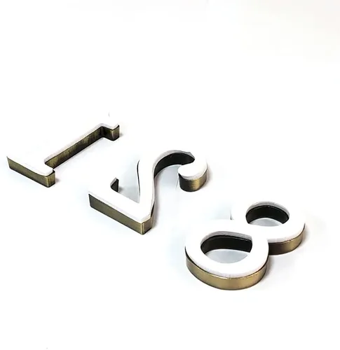 Miniatura 8 de Números de buzón de 2 pulgadas de aleación de zinc hueca, números de dirección de puerta 3D autoadhesivos para casa, apartamento, oficina, bronce