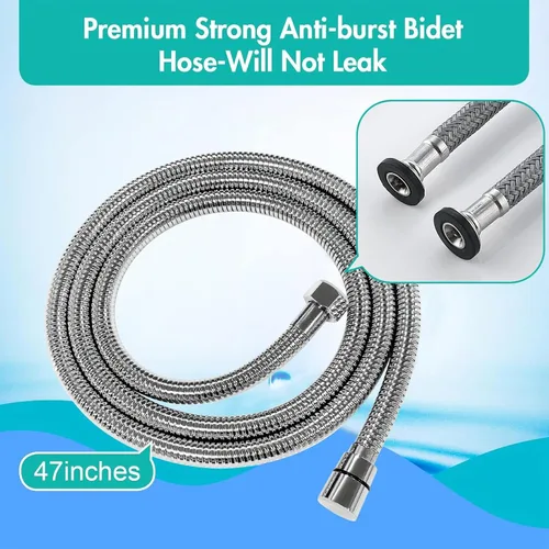 Miniatura 7 de BARROCK Pulverizador de bidé para inodoro, rociador de mano con chorro para inodoros existentes con manguera de bidé, presión de agua ajustable