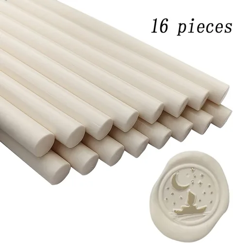 Miniatura 2 de 16 barras de sellado de cera blanca leche para pistola de pegamento de 0.44 pulgadas, no tóxicas, flexibles, duraderas, manualidades, arte, boda