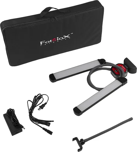 Miniatura 2 de Fotodiox Selfie Starlite Stix TT - Kit de monitor de luz de mesa de 125 Vlog - Luces LED bicolor regulables con brazos de 49.2 in
