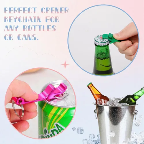 Miniatura 4 de Paquete de 200 llaveros para abridor de botellas de aluminio negro a granel para recuerdos de fiesta de boda