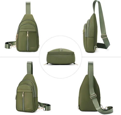 Miniatura 6 de WESTBRONCO Riñonera pequeña de nailon para mujer, ligera, de gran capacidad