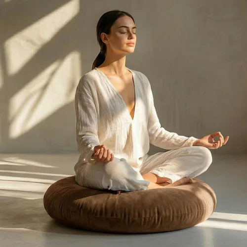 Miniatura 6 de Codi Cojines de meditación grandes – Almohadas redondas de suelo para adultos con funda extraíble lavable, cojín de suelo suave y de apoyo para Café