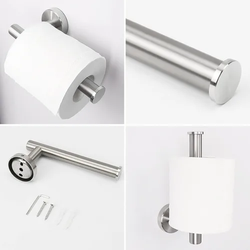 Miniatura 3 de NearMoon 2 piezas de accesorios de baño, toallero y soporte para papel higiénico, colgador de toallas de baño de acero inoxidable y soporte