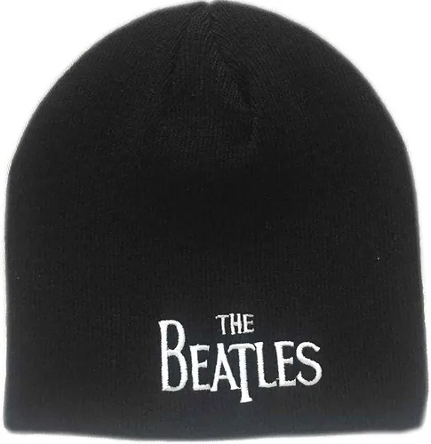 The Beatles - Gorro clásico con logotipo en T, color negro, talla única, Negro -
