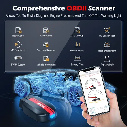 Miniatura 6 de ANCEL Escáner BD200 OBD2 Bluetooth - Lector de código y herramientas de escaneo de diagnóstico del motor con prueba de batería de automóvil