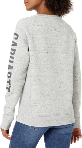 Miniatura 2 de Carhartt Sudadera estampada de peso medio con cuello redondo y manga con logotipo para mujer