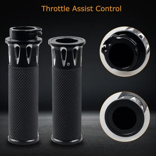 Miniatura 4 de NTHREEAUTO 1" / 25mm Agarres de manillar para motocicleta, universal, compatible con Harley Sportster Iron 883 Dyna Road Electra Glide Softail Negro
