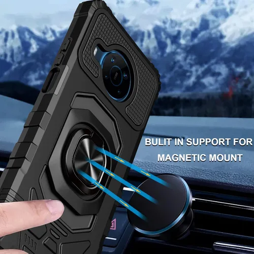 Miniatura 2 de Ailiber Funda para Nokia X100, Nokia X100 con protector de pantalla de vidrio templado, soporte de anillo para montaje magnético de automóvil, funda
