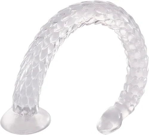 Miniatura 9 de Consoladores anales de dragón flexible de 19.3 pulgadas, juguetes sexuales para mujeres, transparente