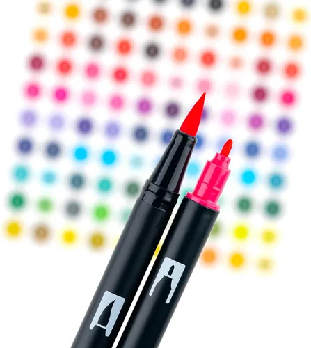 Miniatura 6 de Tombow 56240 Marcadores artísticos de doble pincel, sorbete Yay, paquete de 6. Marcadores mezclables, con pincel y punta fina