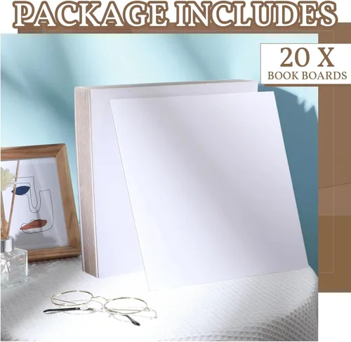 Miniatura 3 de 20 Piezas Tablero para Libros, Tablero de Encuadernadores Cartón Prensado Tablero para Libros de Diseño Kraft Láminas de Cartón Prensado de Servicio