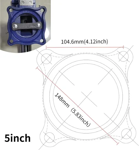 Miniatura 7 de UPG - Tornillo de banco mejorado de 5 pulgadas con tornillo de banco de hierro dúctil, tornillo de banco multiusos de 360° con yunque y pasadores