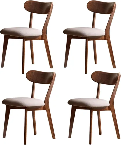 Miniatura 13 de Sillas de comedor 100% de madera de roble macizo, sillas de comedor modernas de mediados de siglo con cojín tapizado, sillas de cocina, comedor