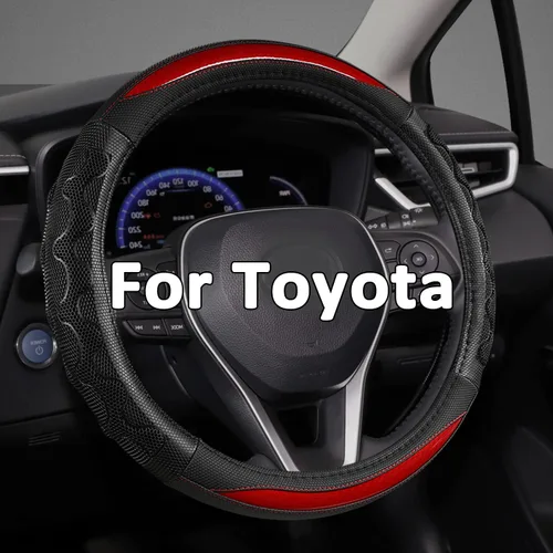 Funda para Volante GIANT PANDA para Toyota, Funda para Volante de Coche para Toyota Highlander Rav4 Corolla Camry, Tamaño Estándar - Rojo