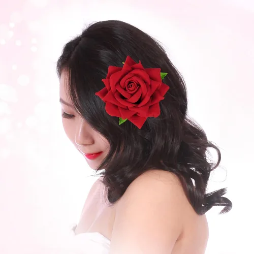 Miniatura 4 de Topbuti 6 pinzas para el cabello con diseño de rosas y flores, accesorios para el cabello para mujeres y niñas, bailarinas de flamenco, mexicanas