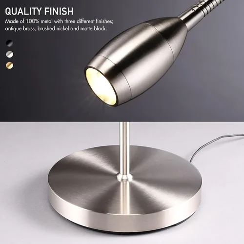 Miniatura 7 de O’Bright Ray – Lámpara de pie ajustable con haz LED, foco regulable y zoom, cuello de cisne flexible, lámpara de pie para lectura/manualidades, luz