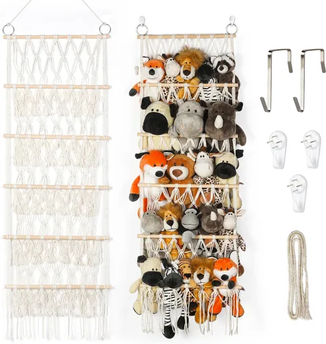 Hamaca de animales de peluche de 16.5 in de ancho sobre la puerta - Hamaca de animales de peluche de 5 niveles para hamaca de juguete de felpa para