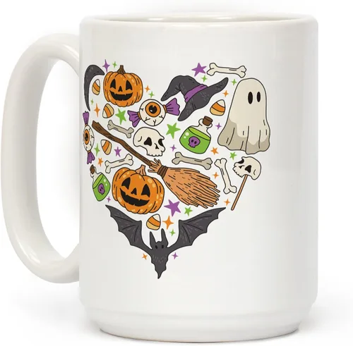 Miniatura 29 de LookHUMAN Taza de Café de Halloween – Halloween Is Meowgical Tazas, Taza de Café Espeluznante Idea de Regalos de Taza, 15 Onzas 10-Blanco