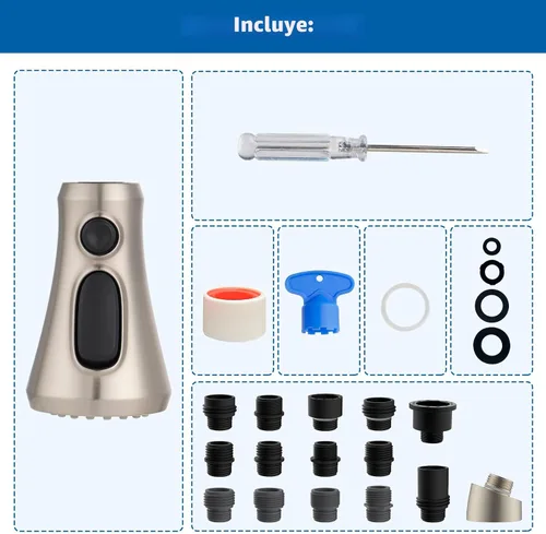 Miniatura 9 de Hibbent Reemplazo de cabezal de grifo de cocina extraíble, boquilla rociadora de fregadero de 3 funciones certificada por NSF/ANSI/CAN 61 y CUPC