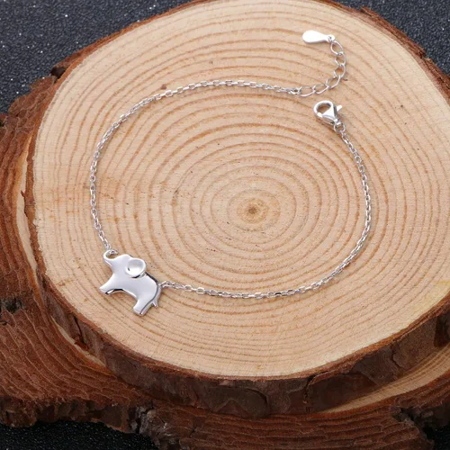 Miniatura 4 de ATHENAA Colgante con pulsera de plata de ley S925y dijes de elefante para mujer.