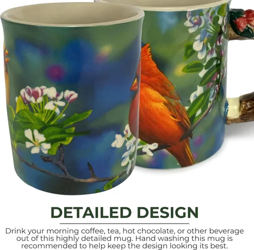 Miniatura 3 de Rivers Edge Products Taza de café de cerámica 3D con asa, 15 onzas, tazas de espresso y tazas de café de cerámica, perfecta para café, expreso, café