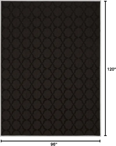 Miniatura 50 de Garland Rug Sparta - Alfombra antideslizante de polipropileno de 2 pies x 12 pies, color negro, ideal para salas de estar y pasillos, elegante