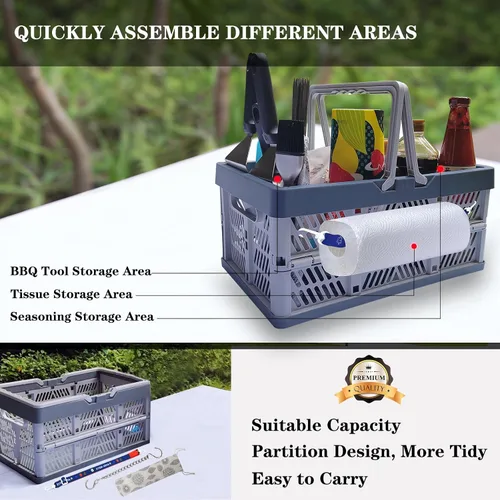 Miniatura 2 de Cesta de Almacenamiento de Salsa BBQ y Herramientas Rilltowpe: más conveniente para llevar herramientas de salsa BBQ al aire libre, en la playa