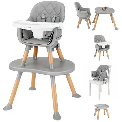 Miniatura 8 de Ezebaby Silla alta convertible para bebé con mesa y asiento, silla de alimentación ajustable 8 en 1, asiento elevador de comedor de múltiples etapas