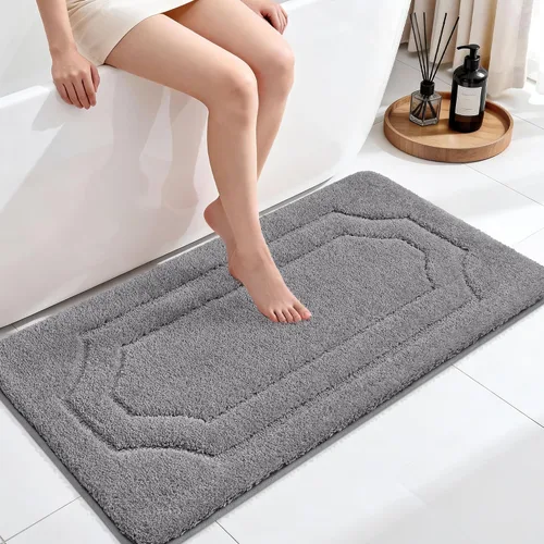 Miniatura 16 de BEQHAUSE Alfombra de Baño-Antideslizante-Tapete de Baño-Suave y Absorbente-Tapete de Ducha-Tapetes de Baño de Poliéster para Baño Lavables a Máquina