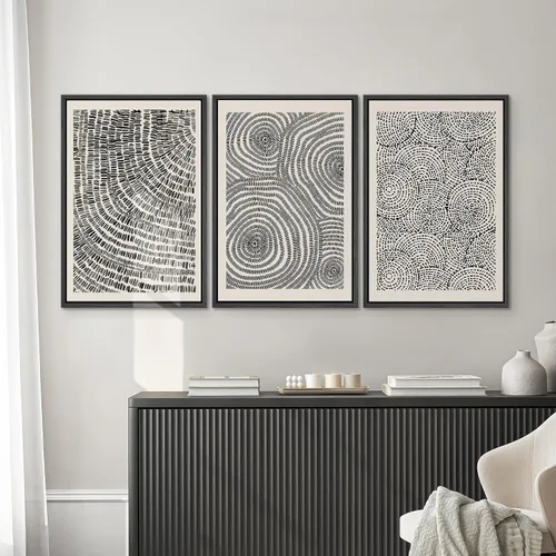 Miniatura 574 de SIGNWIN Lienzo enmarcado para pared, arte con pinceladas de flujo neutro en tonos beige abstractos, ilustraciones, arte moderno, decorativo