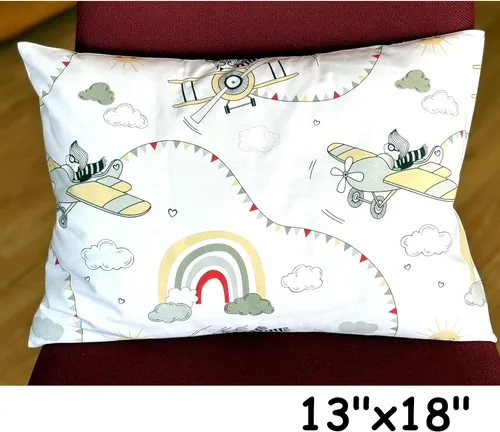 Miniatura 2 de 13x18 Funda de almohada para niños pequeños - Pequeña funda de almohada de viaje de algodón, funda de almohada para niños con patrón de avión