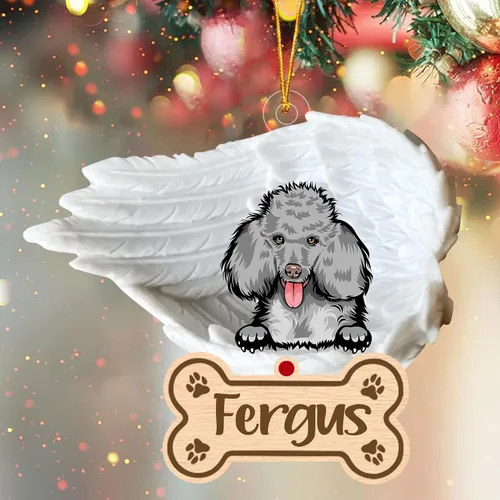 Miniatura 44 de Adorno de perro afgano de 1 ángel, adorno acrílico 2D personalizado conmemorativo para perros, regalo por pérdida de mascotas, regalo