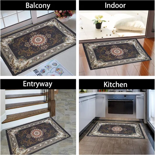 Miniatura 7 de Tapete interior para puerta delantera, 20 x 32 pulgadas, súper absorbente, duradero, antideslizante, atrapador de suciedad interior, lavable a Gris
